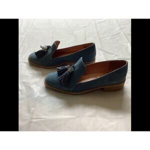 Jeffrey Campbell Lawson Blue Suede Loafers With Tassels Size 7 Shoes Womens